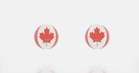 Canada countries flag icon or symbols 3d render of globe in Canada countri... Stock Photos