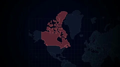 Canada Country Highlight on Global Map 3D Animation Stock Footage 332413882