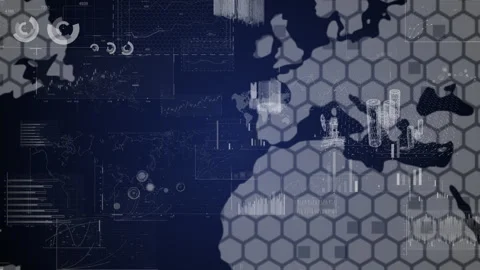 Canada country map with cinematic animation showcasing analytics and data Stock Footage 300932004
