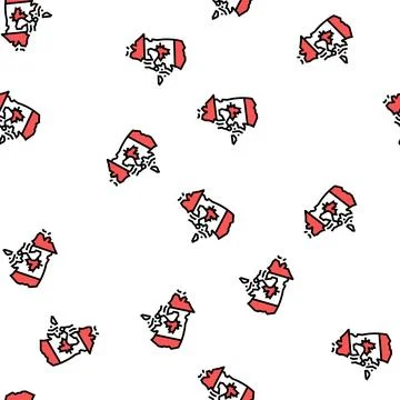 Canada country map flag vector seamless pattern Illustrazione stock