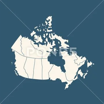 Canada country political map. Detailed illustration with isolated ...