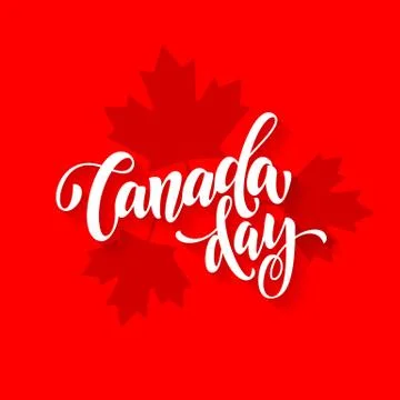 Canada Day card with maple leaf print pattern poster Illustrazione stock
