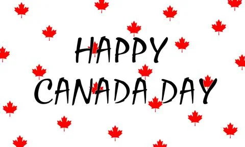Canada day card with with red maple leaf and white background Illustrazione stock