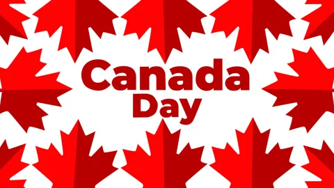 Canada Day Celebration Background with Red Maple Leaves and Patriotic Typogr 스톡 동영상 335935661