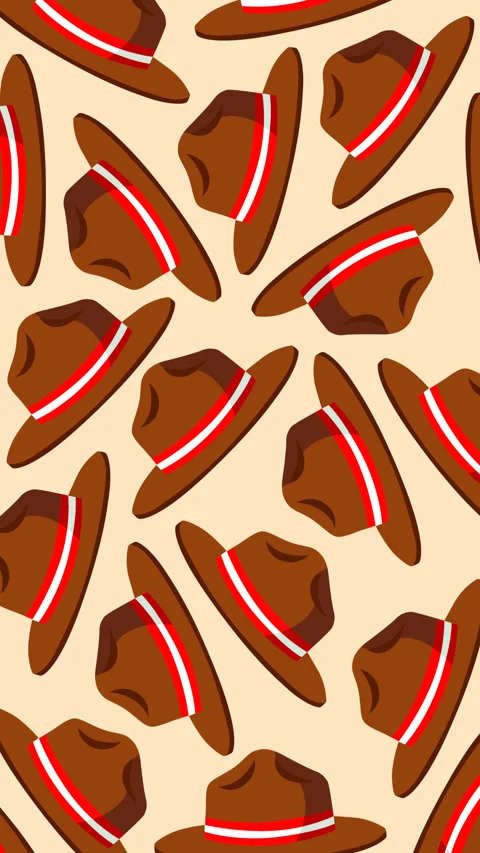 Canada Day Cowboy Hats Pattern Celebration Animation 스톡 동영상 336185486
