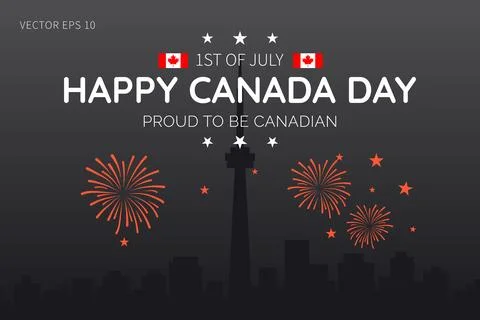 Canada Day Dark Theme with Dual Messages and Flags Illustrazione stock