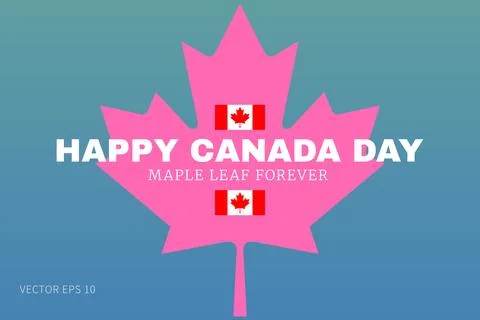 Canada Day Flags in Maple Leaf Stock Illustration