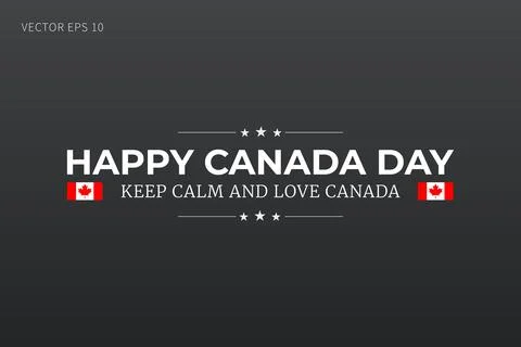 Canada Day Greeting with Side Flags Stock Illustration
