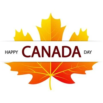 Canada Day Happy Maple Leaf and Typography Stock Illustration