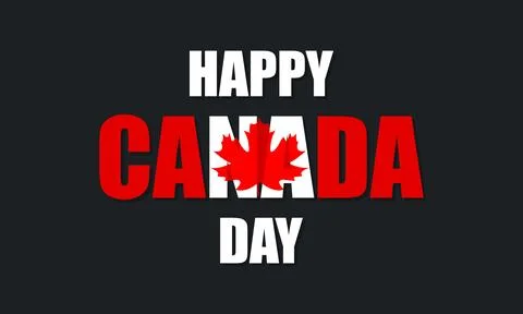 Canada Day happy typography Stock Illustration