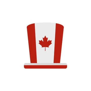 Canada Day hat icon, flat style 스톡 일러스트