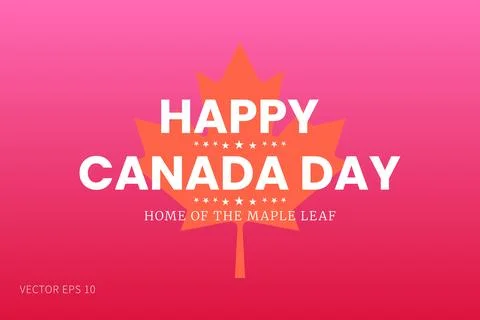 Canada Day Maple Leaf Greeting Stock Illustration