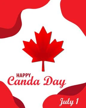 Canada Day Maple leaf Poster Greeting card Vector illustration Illustrazione stock