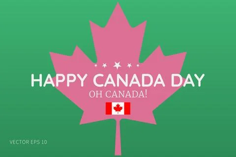 Canada Day Maple Leaf Poster Stock Illustration