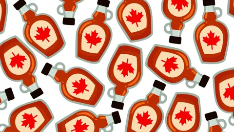 Canada Day Maple Syrup Bottle Pattern Background with Canadian Heritage Them Vídeos de archivo 336168124
