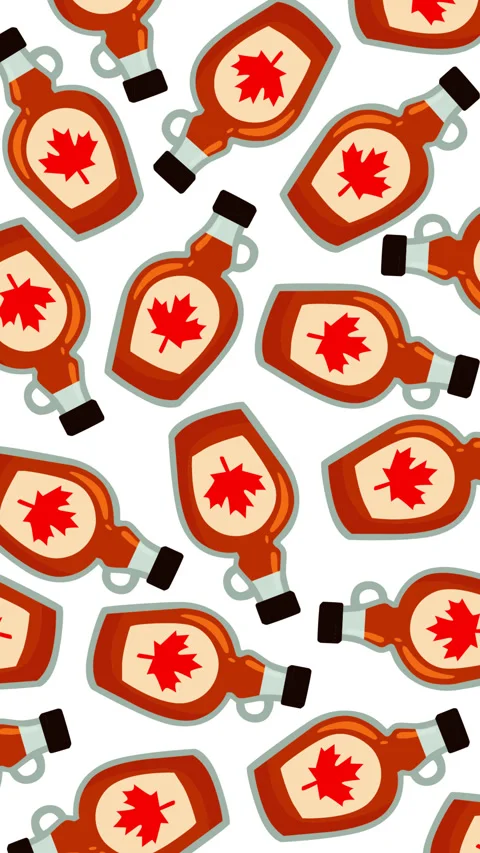 Canada Day Maple Syrup Bottles Pattern Celebration Animation Vídeos de archivo 336185948