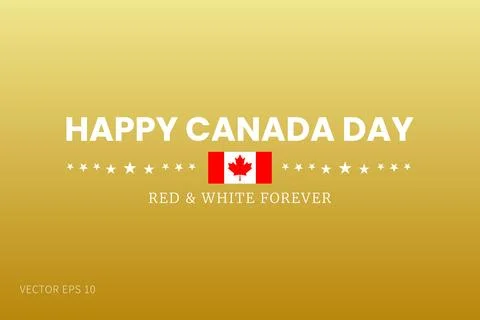 Canada Day Red White Forever Art Stock Illustration