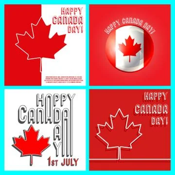Canada Day template set Stock Illustration