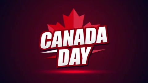 Canada day typography logo sign Stock Footage 337125422