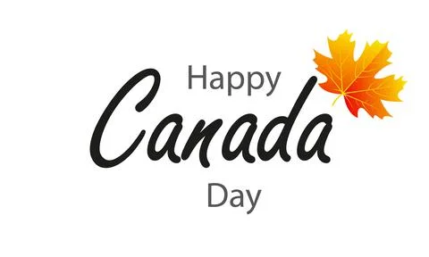Canada day typography with maple leaf 스톡 일러스트
