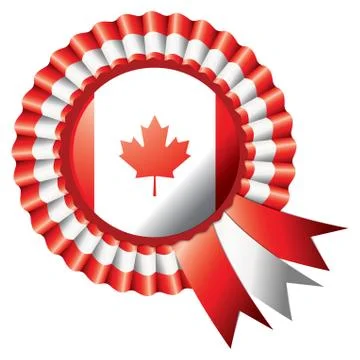 Canada detailed silk rosette flag, eps10 vector illustration Stock Illustration