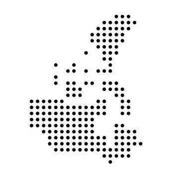 Canada dotted vector map Stock Illustration