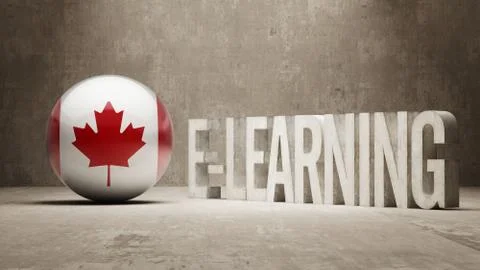 Canada. E-Learning  Concept Stockillustratie