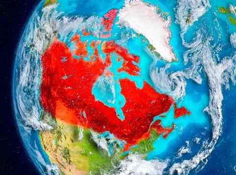 Canada on Earth from space Stock Illustration