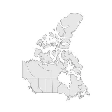 Canada editable vector political map EPS Stock Illustration