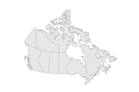 Canada editable vector political map EPS Stock Illustration