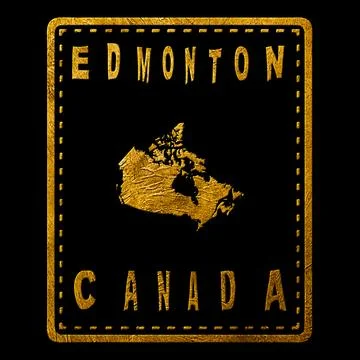 Canada Edmonton Seal Map Design Stock Illustration