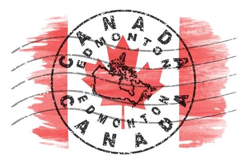 Canada Edmonton Seal Map Design Stock Photos