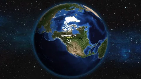 CANADA EDMONTON ZOOM IN FROM SPACE Stock Footage 115543932