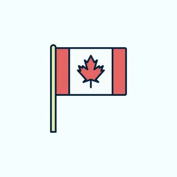 Canada flag 2 colored line icon. Simple colored element illustration. Canada Illustration