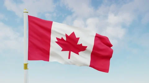 Canada flag 3d rendering Video stock 172426935