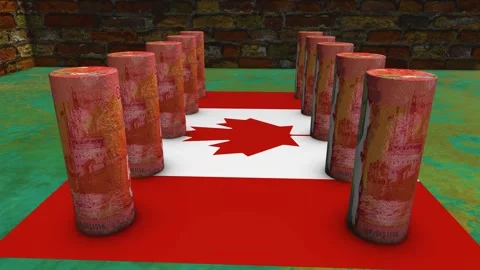 Canada Flag - 50 Dollar Currency Concept - 3 Stock Footage 269810836