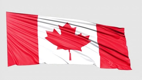 Canada Flag / Alpha channel / Infinite loop Stock Footage 163196013