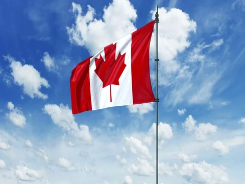 Canada flag animation, alpha channel Stock Footage 78504475
