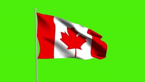 Canada flag animation with green screen Stock-Footage 328477684