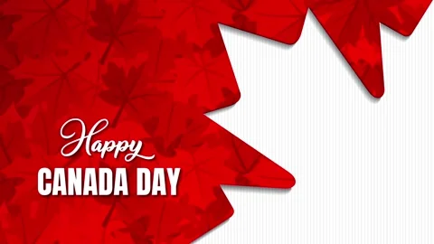 Canada flag animation with maple leaf ornament Stock Footage 242075657