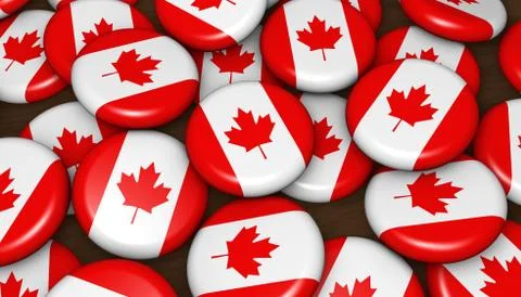 Canada Flag Badges Background Stock Illustration