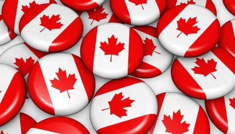 Canada Flag On Badges Background Stock Illustration
