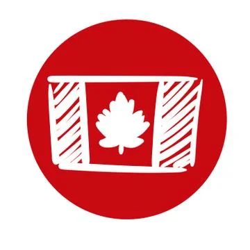 Canada flag block style icon Stock Illustration