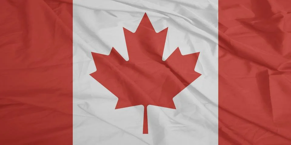 Canada Flag blowing in the soft air Stock Photos