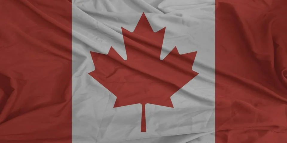 Canada Flag blowing softly in the wind Stock Photos