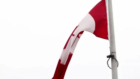 Canada Flag Blowing in the Wind Stock Footage 143031748