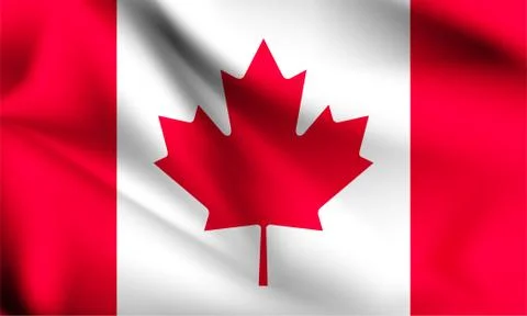 Canada flag blowing in the wind. part of a series. Canada waving flag. Stock Illustration