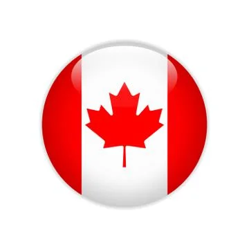 Canada flag on button Stock Illustration