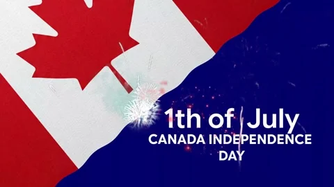 Canada Flag Canada Day July 1 Text Animation Background Stock Footage 339543090