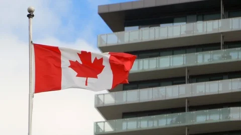 Canada Flag, Canadian Maple Leaf National Red and White Symbol, Patriotism Stock Footage 95055273